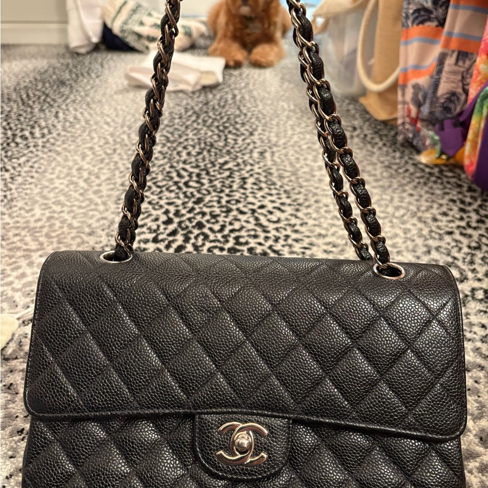 Chanel classic double flap medium Quilted Shoulder Bag with Chain Strap